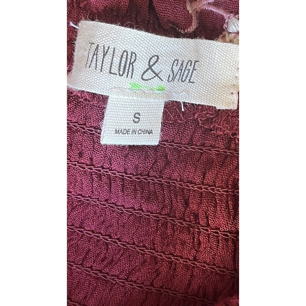 Taylor & Sage Womens Burgundy Stretch Off The Shoulder Wide Leg Jumpsuit Size S - Picture 5 of 14